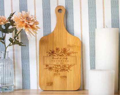Personalized Floral Cutting Board - 082