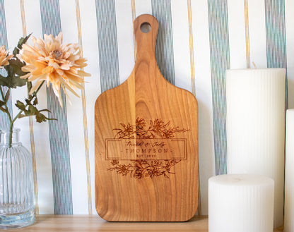 Personalized Floral Cutting Board - 082