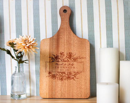 Personalized Floral Cutting Board - 082