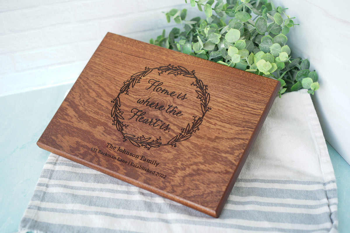 Home Is Where the Heart Is Wreath Cutting Board