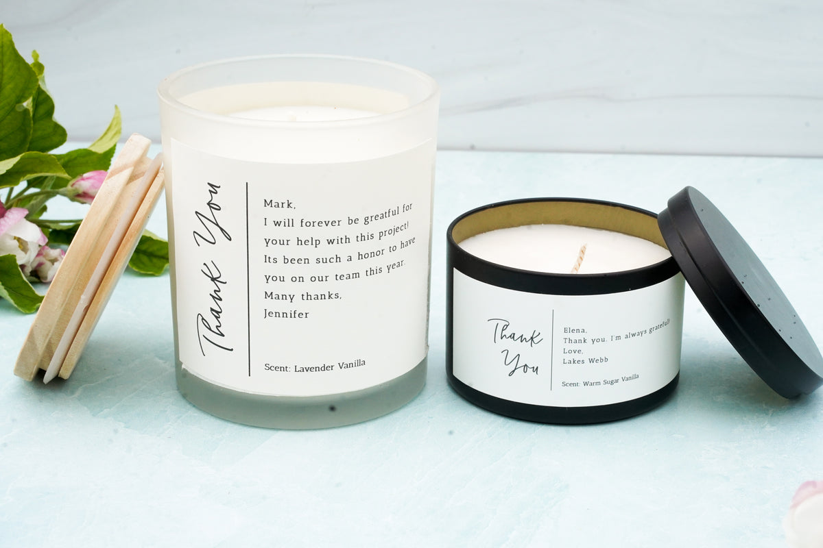 Personalized Thank You Candle