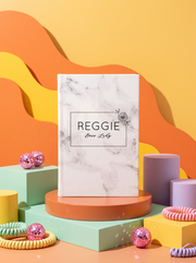 Personalized leatherette journal — J01 design in marble