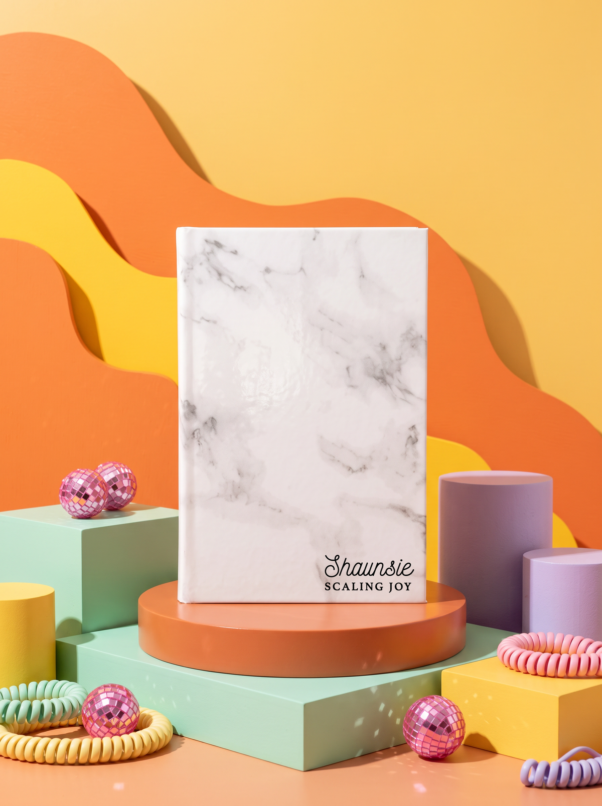 Personalized leatherette journal — J08 design in marble