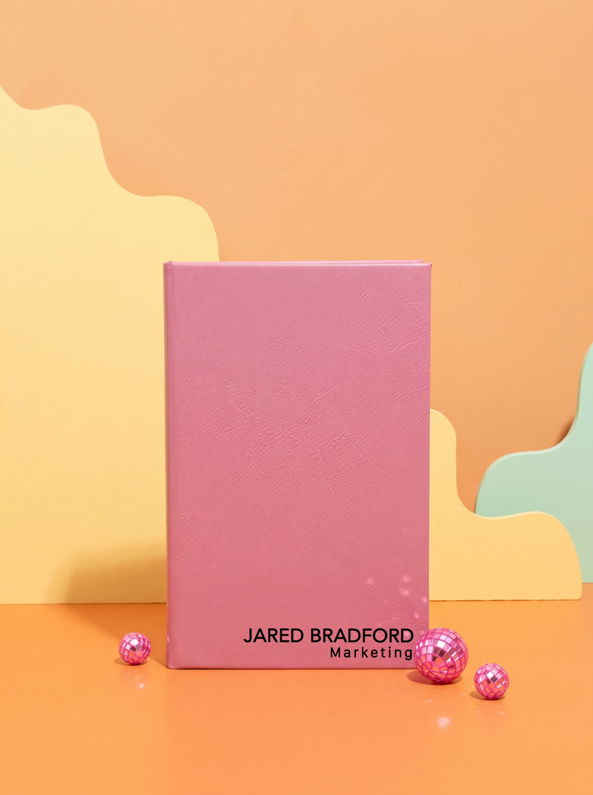 Personalized leatherette journal — J09 design in pink