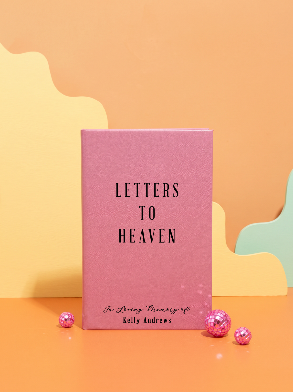 Personalized leatherette journal — J11 design in pink
