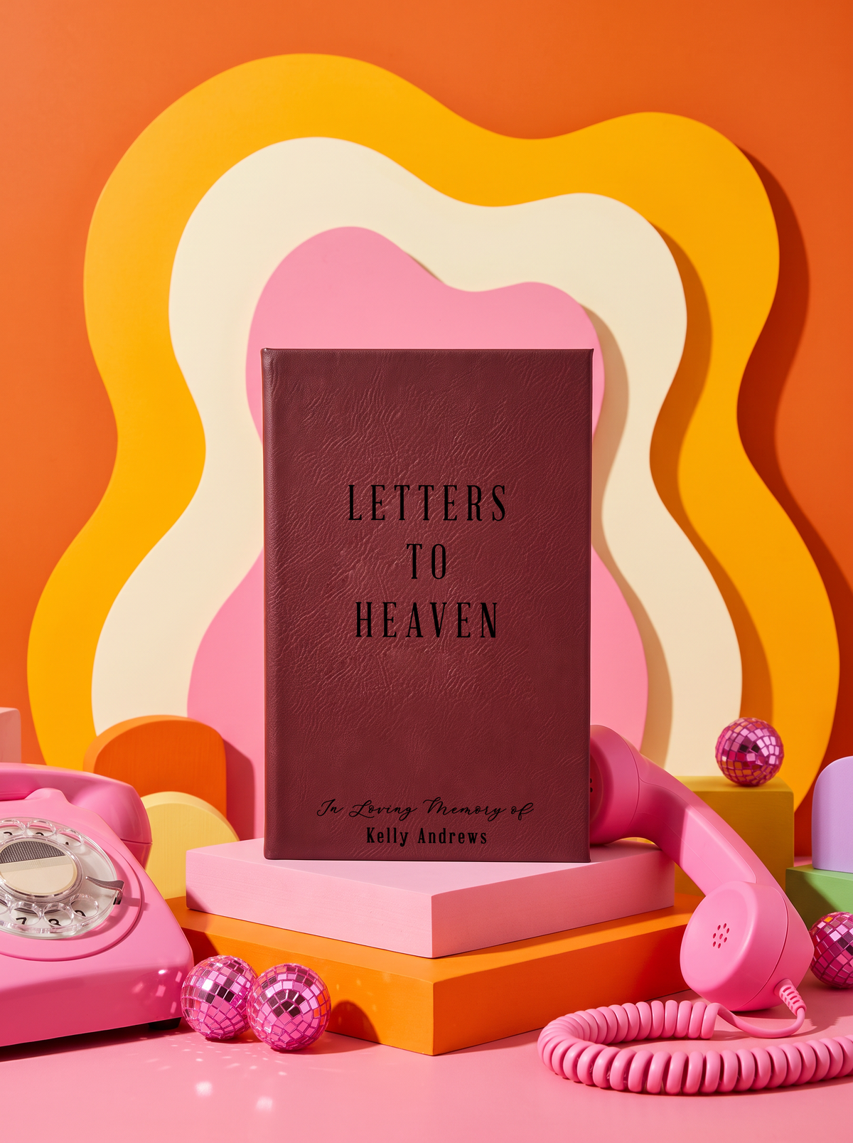 Personalized leatherette journal — J11 design in rose