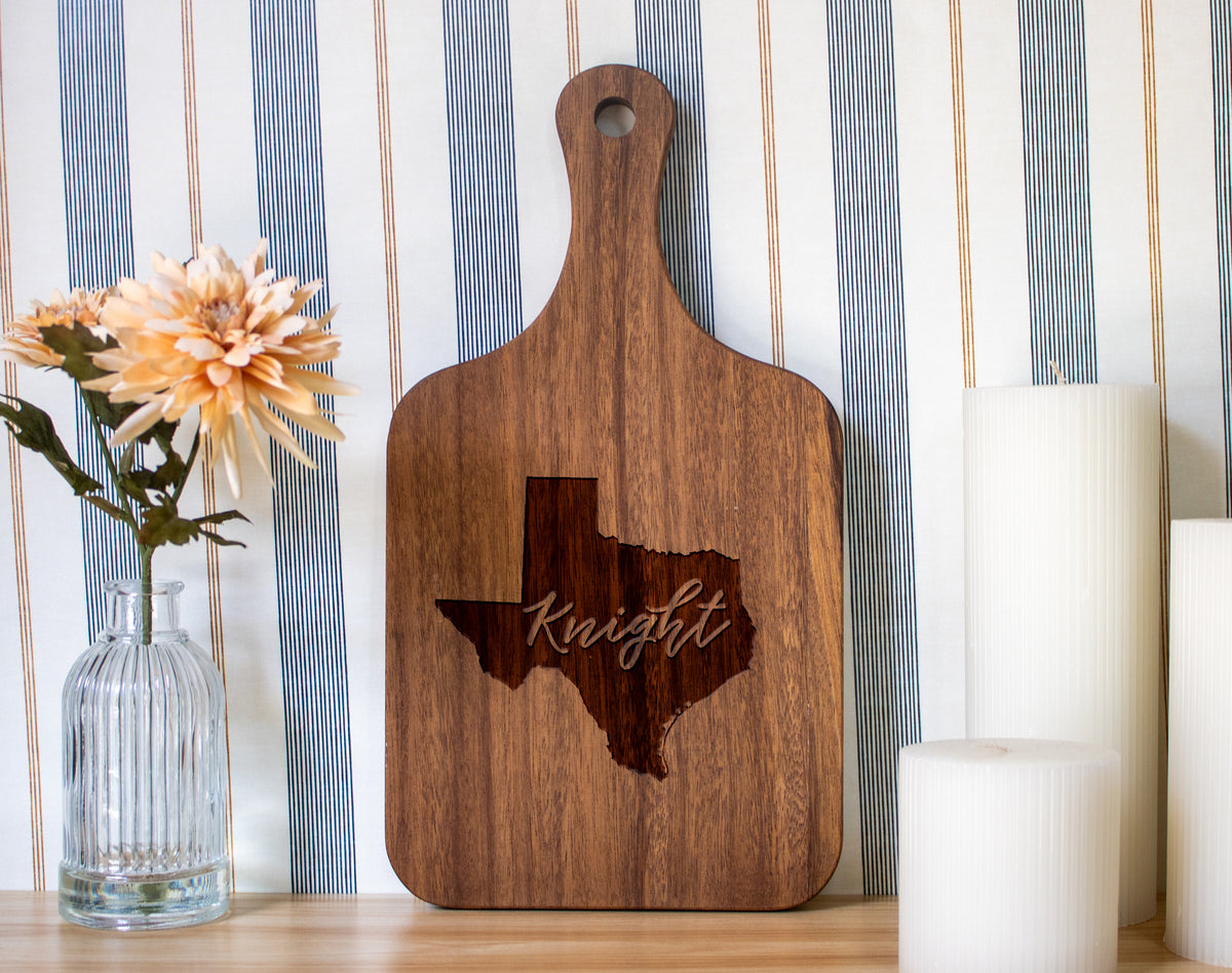 Personalized Texas Cutting Board