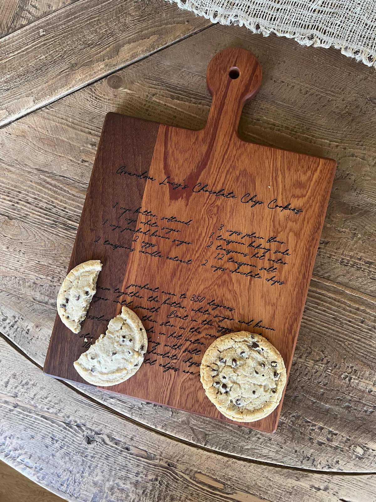 Handwritten Recipe Cutting Board