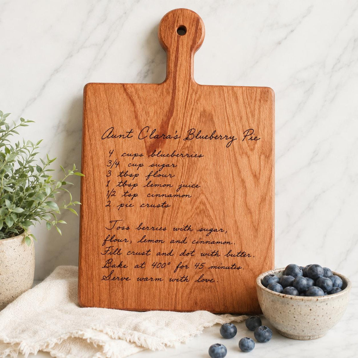 Handwritten Recipe Cutting Board