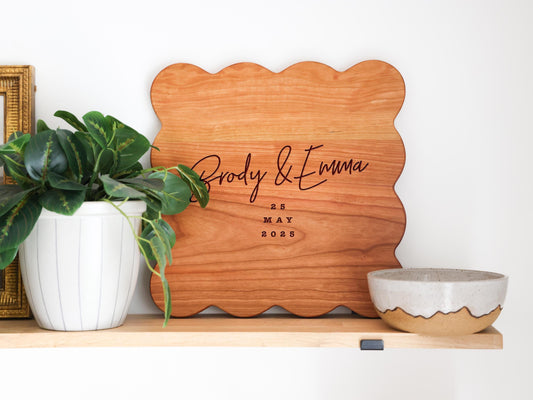 Script Names Date Cutting Board
