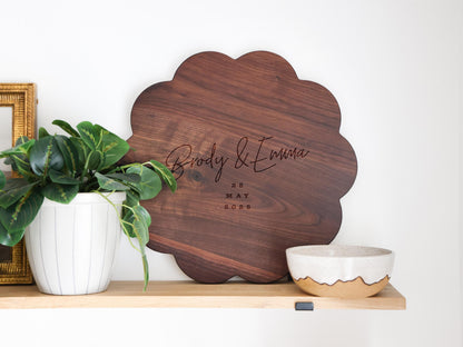 Script Names Date Cutting Board