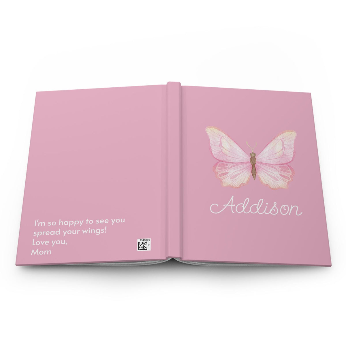 Pink Butterfly Hardcover Journal