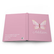 Pink Butterfly Hardcover Journal