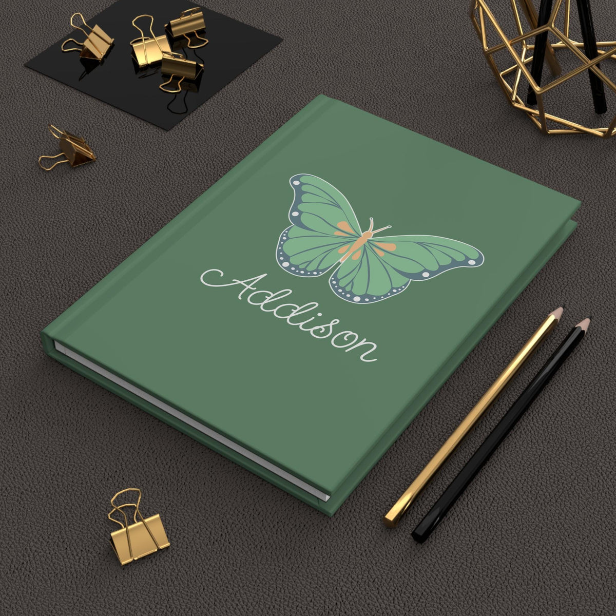 Green Butterfly Hardcover Journal