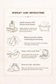 a set of instructions for caring for jewelry, including advice on how to properly care for and store various types of jewelry.