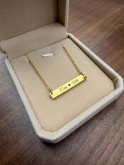 Initials Wedding Date Round Necklace