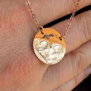 Initials Wedding Date Round Necklace