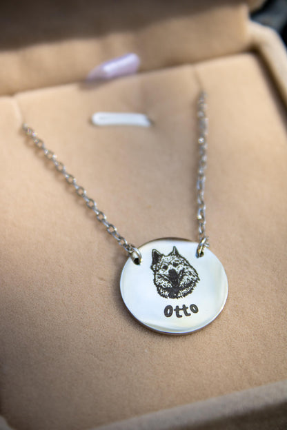 Pet Portrait Round Necklace