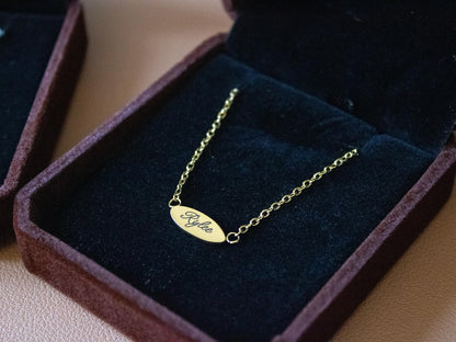 Dainty Oval Name Necklace