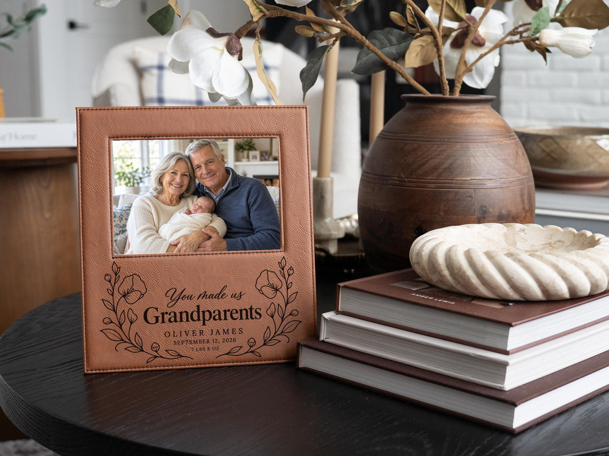 Personalized Grandparents Bloom frame; edited mockup.