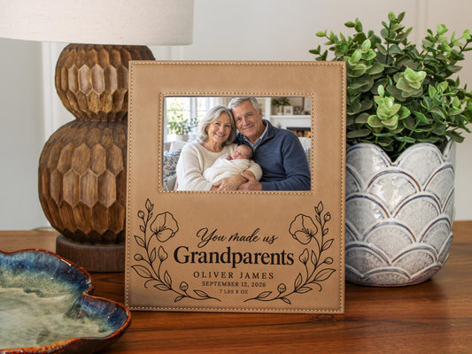 Personalized Grandparents Bloom frame; edited mockup.