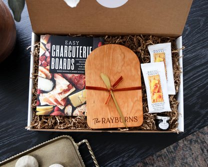 Scallop Monogram Cutting Board Gift Box | Custom Charcuterie Board Personalized | Custom Gift Idea Wedding | Thank you Housewarming Gift