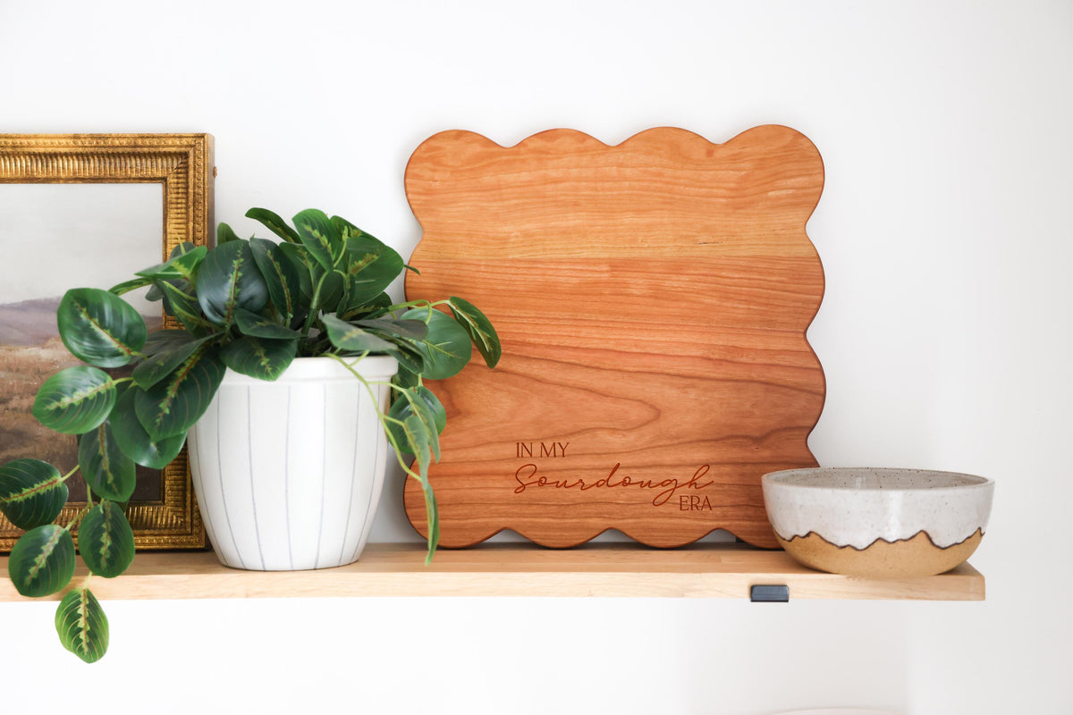 Sourdough Gift Scallop Cutting Board "In my Sourdough Era" | Personalized Sourdough Gift Idea | Custom Cutting Board Charcuterie Board