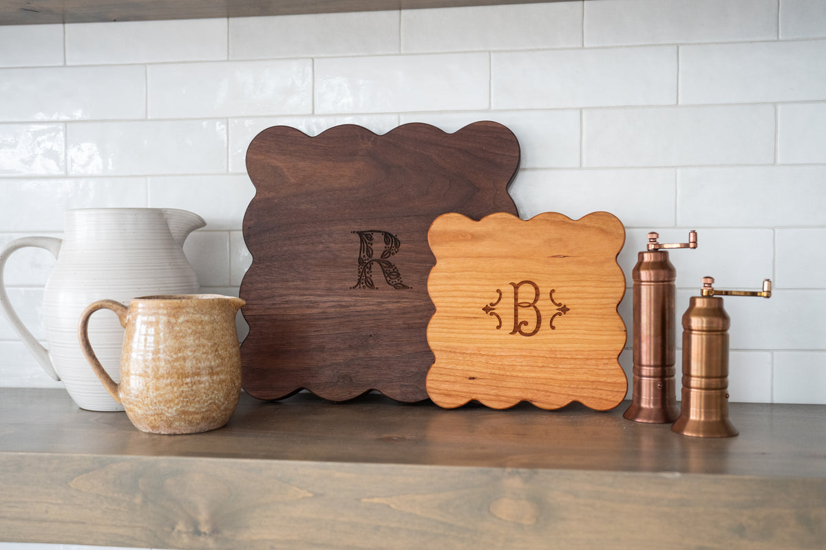 Personalized scallop cutting boards