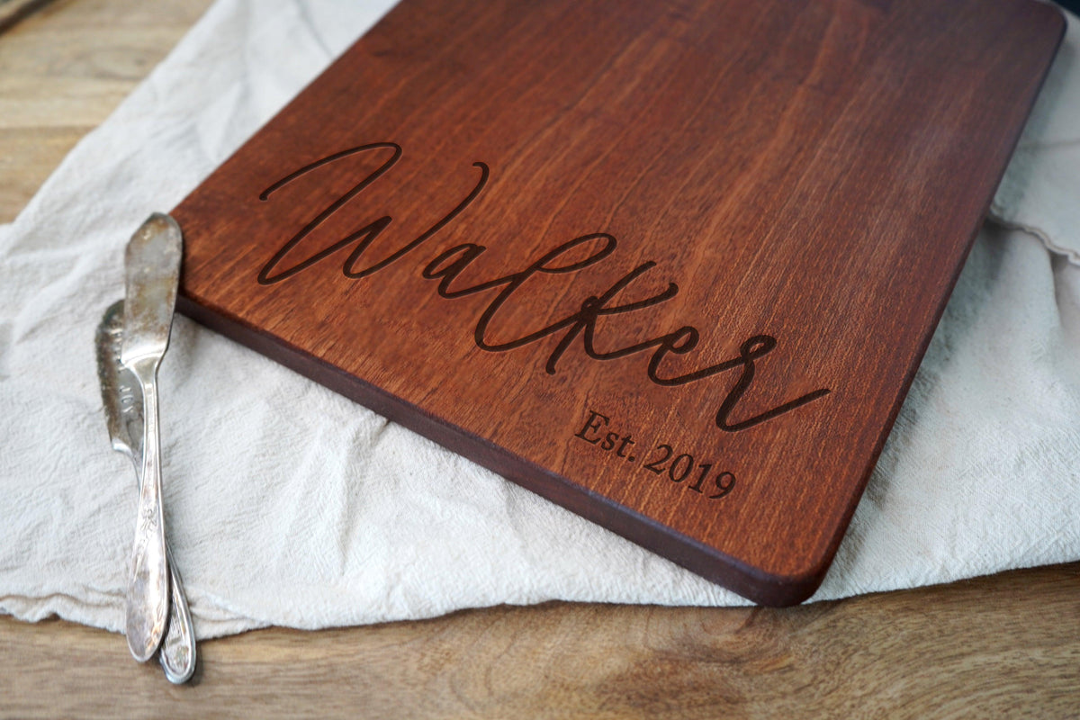 Classic Script Family Name Cutting Board
