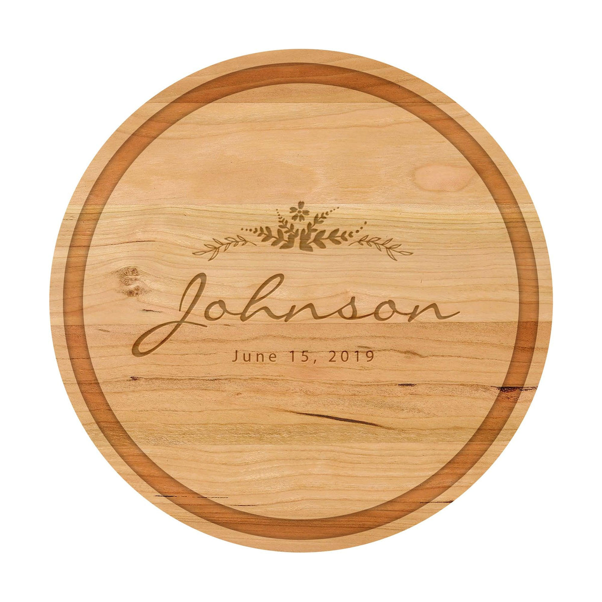Floral Wreath Wedding Cutting Board