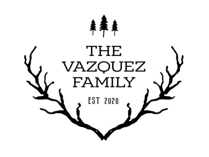 Rustic Country Antlers with Trees - 019