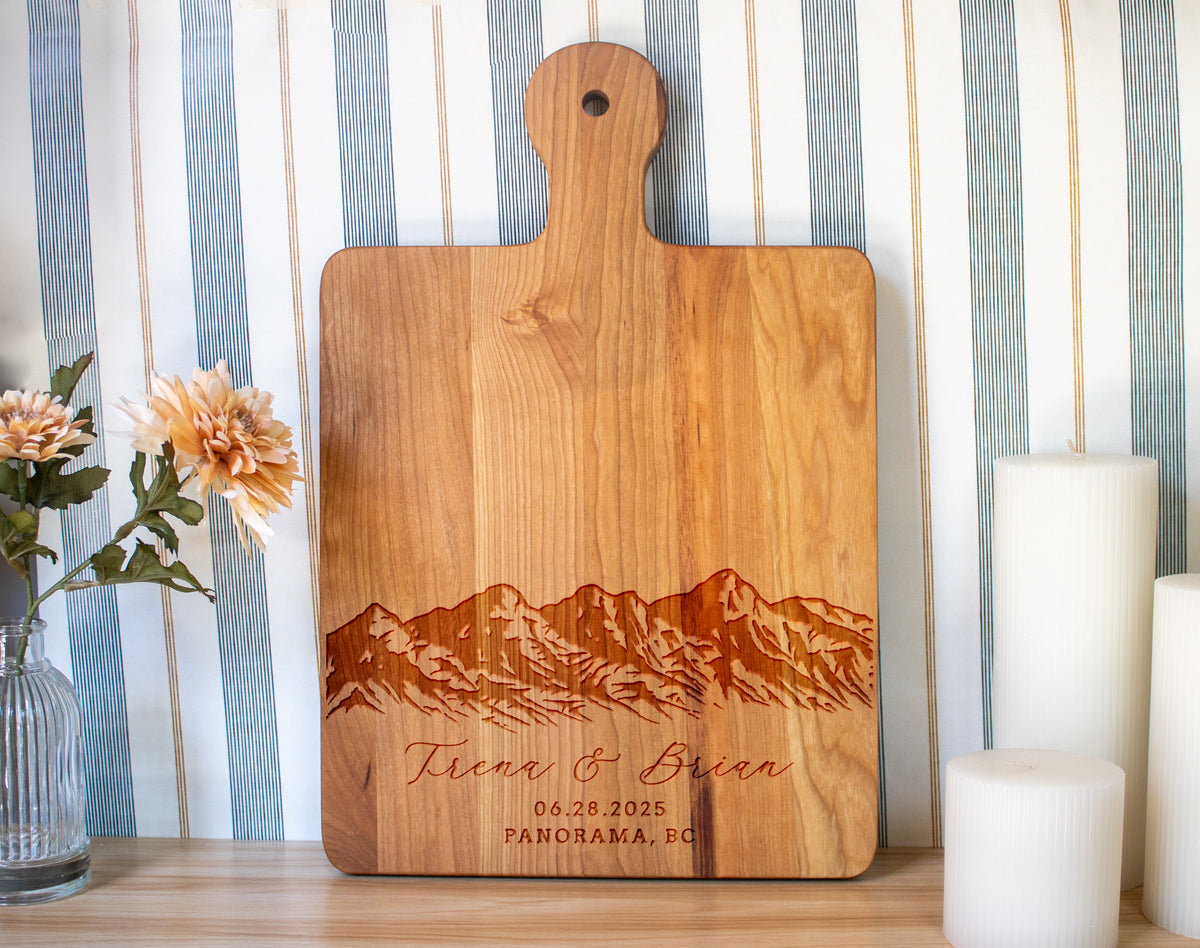 Mountain Range Wedding Cutting Board