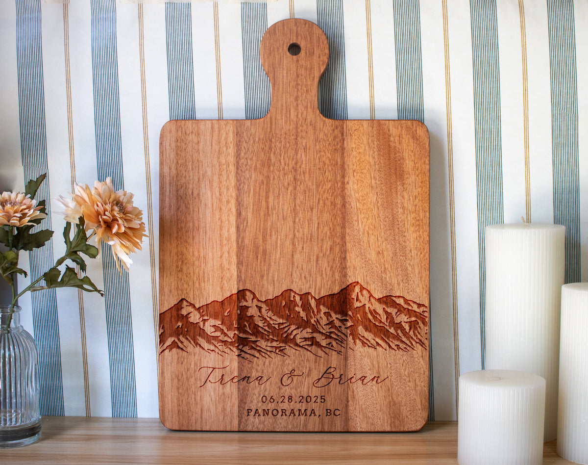Mountain Range Wedding Cutting Board