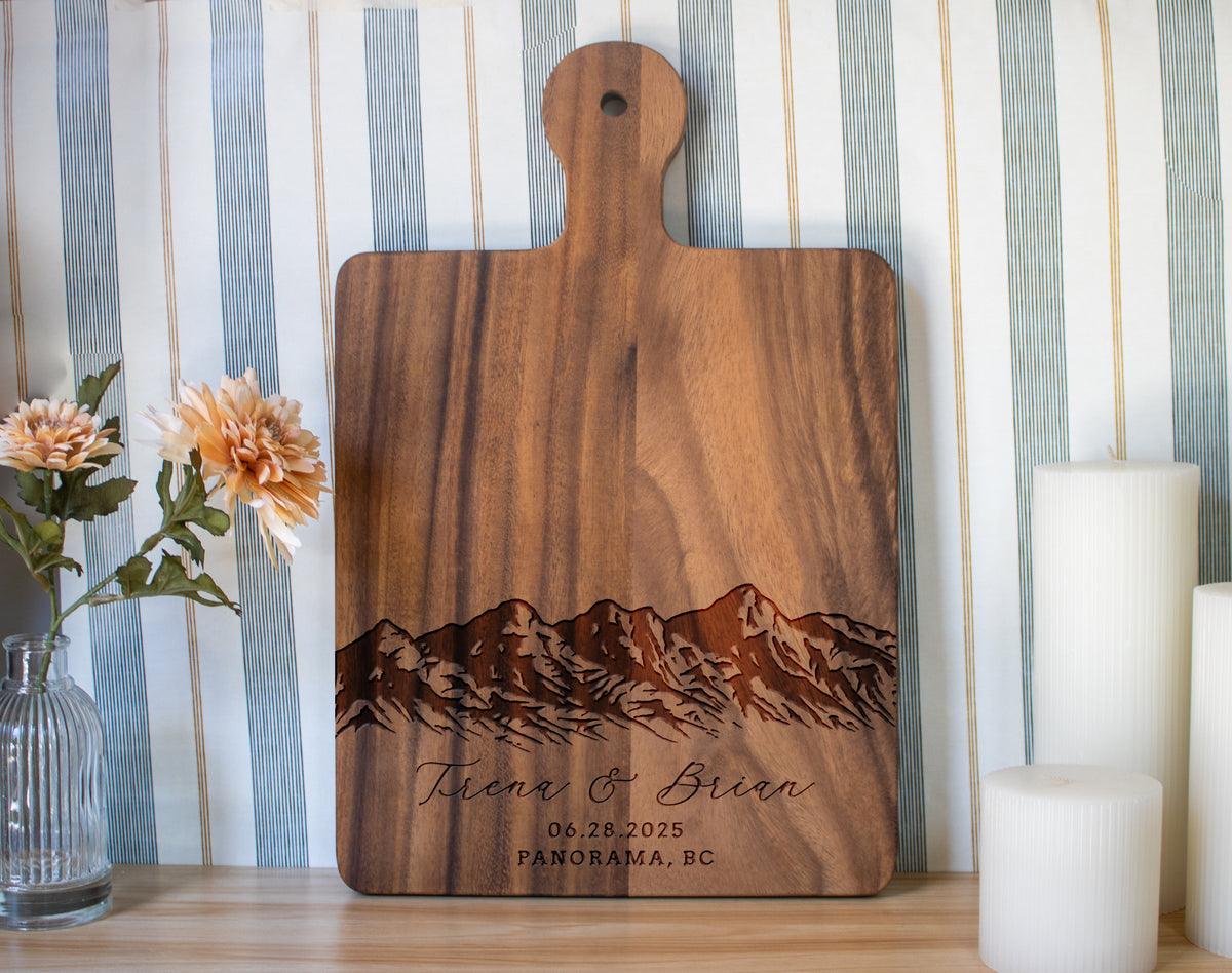 Mountain Range Wedding Cutting Board
