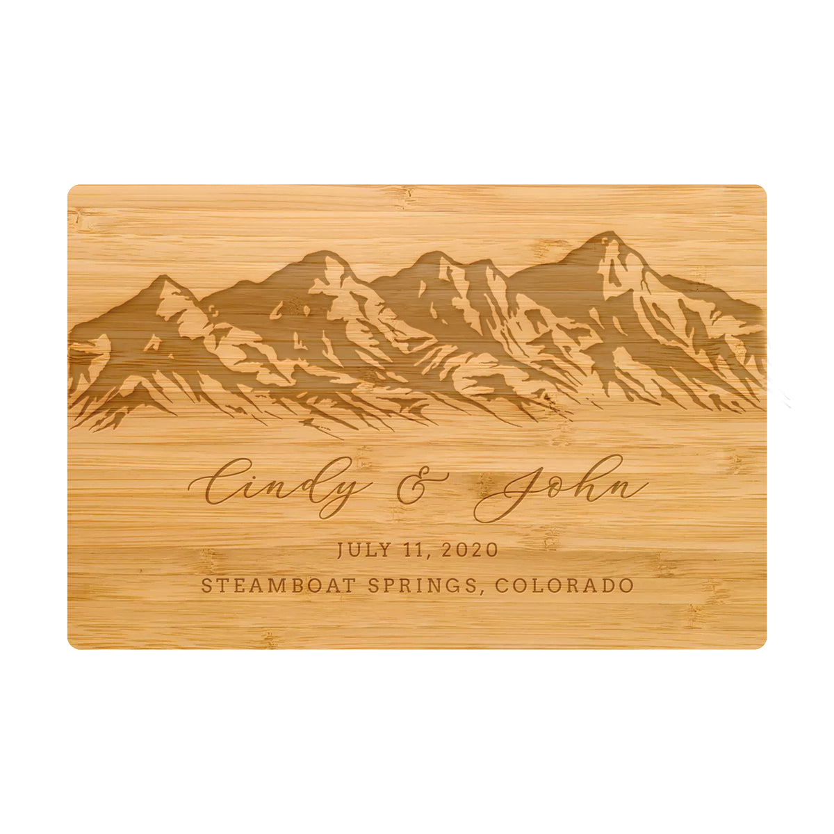 Mountain Range Wedding Cutting Board