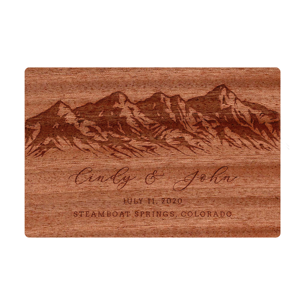 Mountain Range Wedding Cutting Board