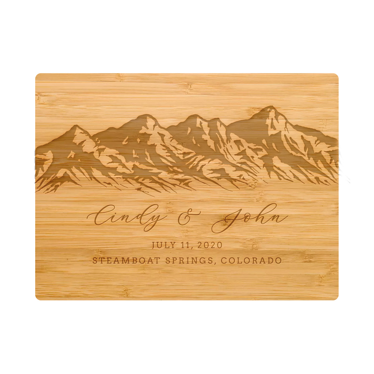 Mountain Range Wedding Cutting Board
