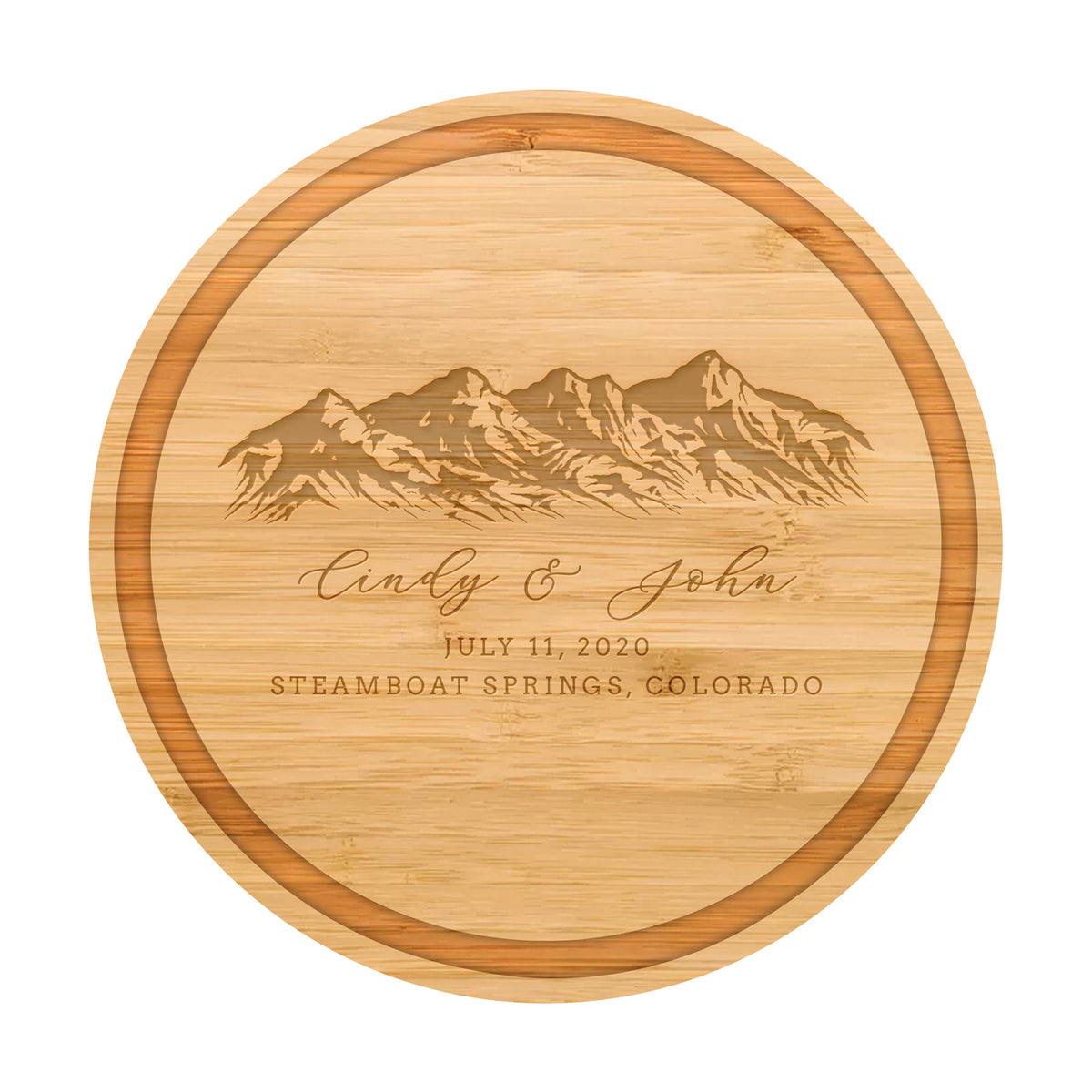 Mountain Range Wedding Cutting Board