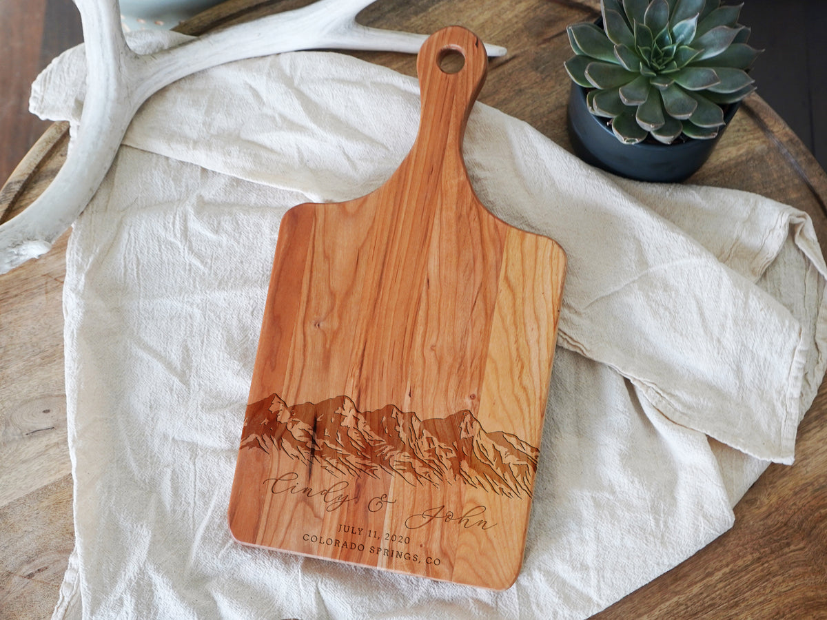 Mountain Range Wedding Cutting Board