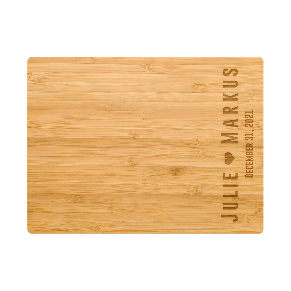 Bold Names and Heart Cutting Board