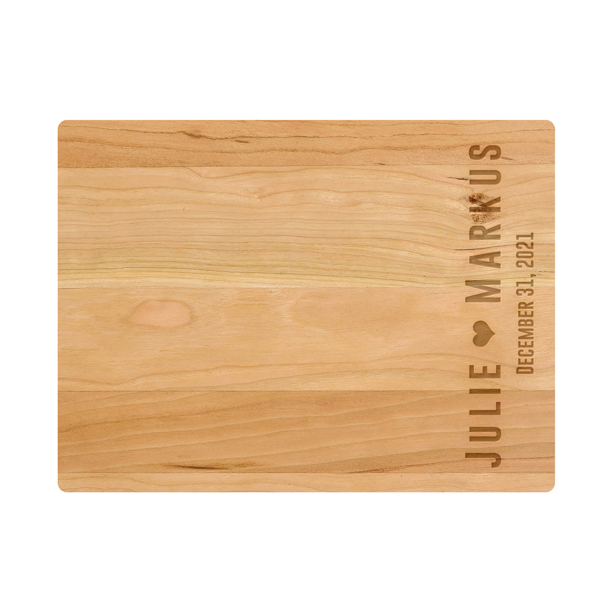 Bold Names and Heart Cutting Board