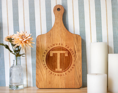 Rounded Monogram Cutting Board - 042