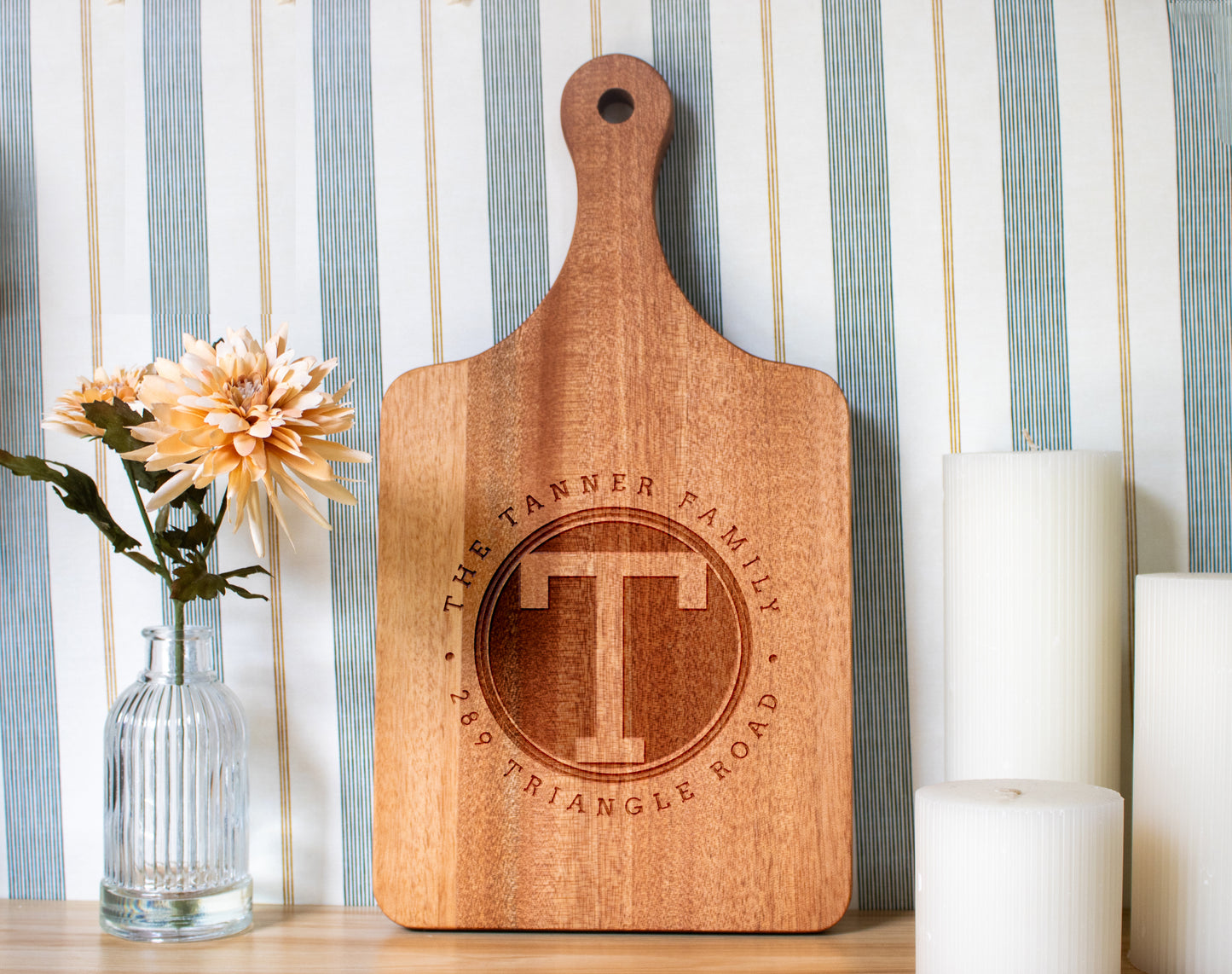 Rounded Monogram Cutting Board - 042