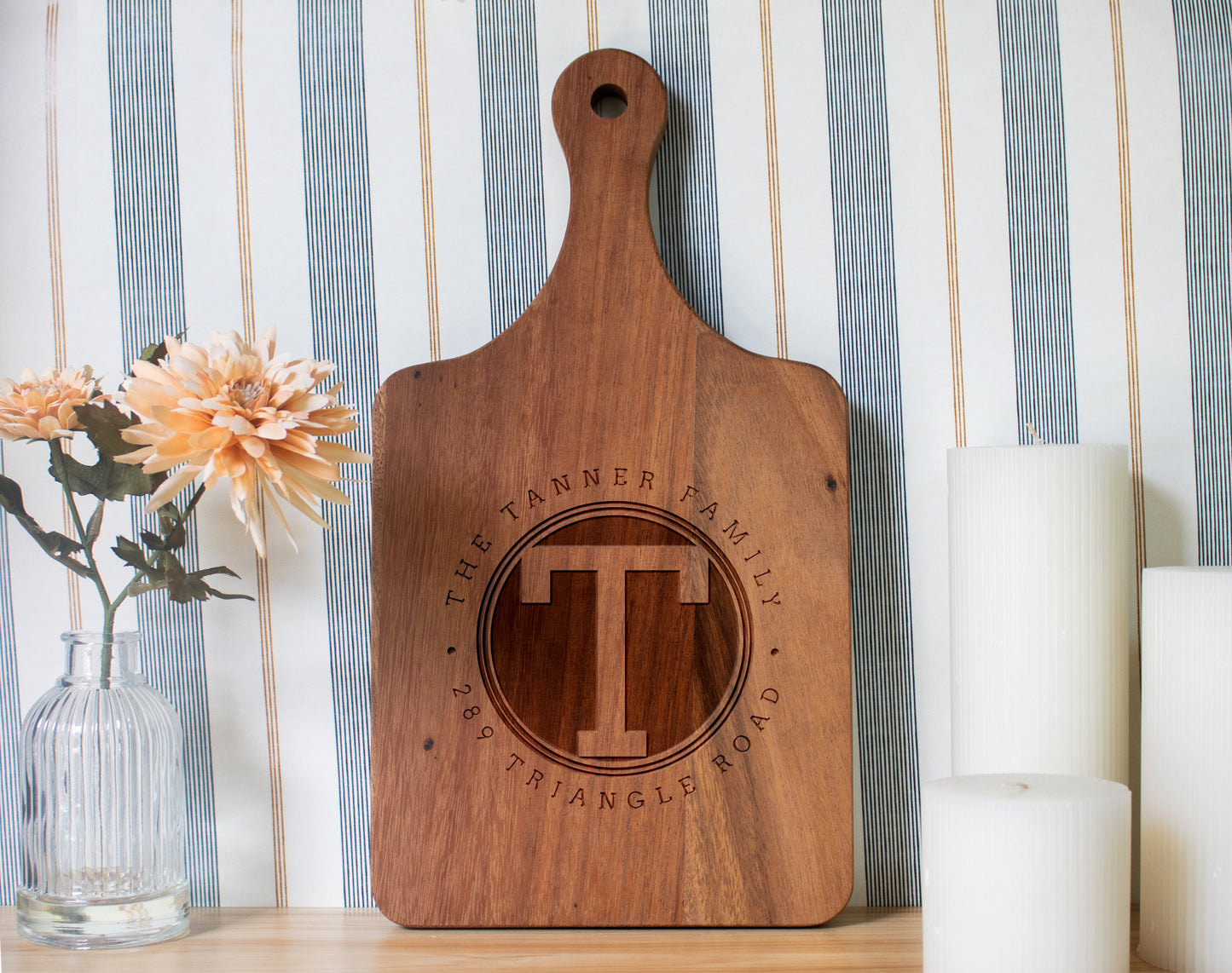 Rounded Monogram Cutting Board - 042