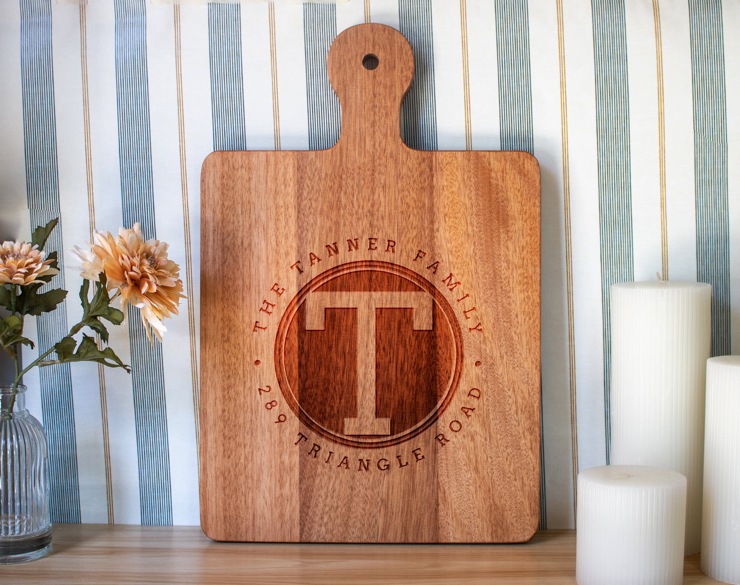 Rounded Monogram Cutting Board - 042