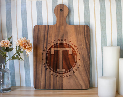 Rounded Monogram Cutting Board - 042