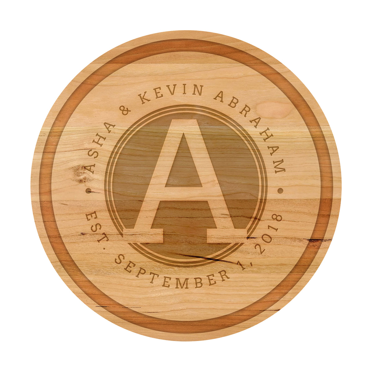 Rounded Monogram Cutting Board