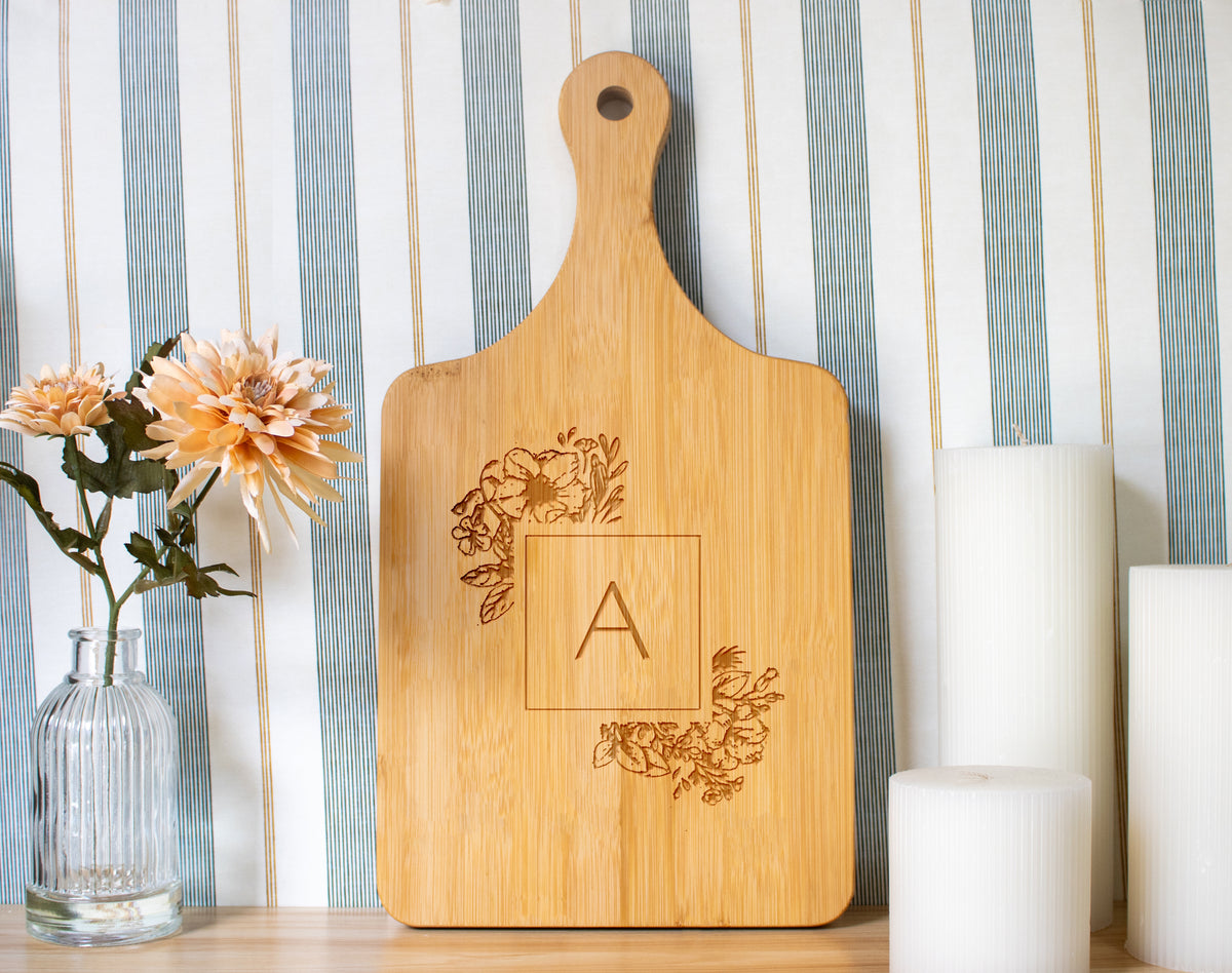 Floral Monogram Cutting Board