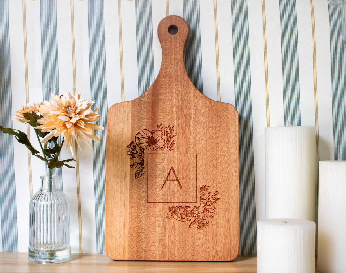 Floral Monogram Cutting Board