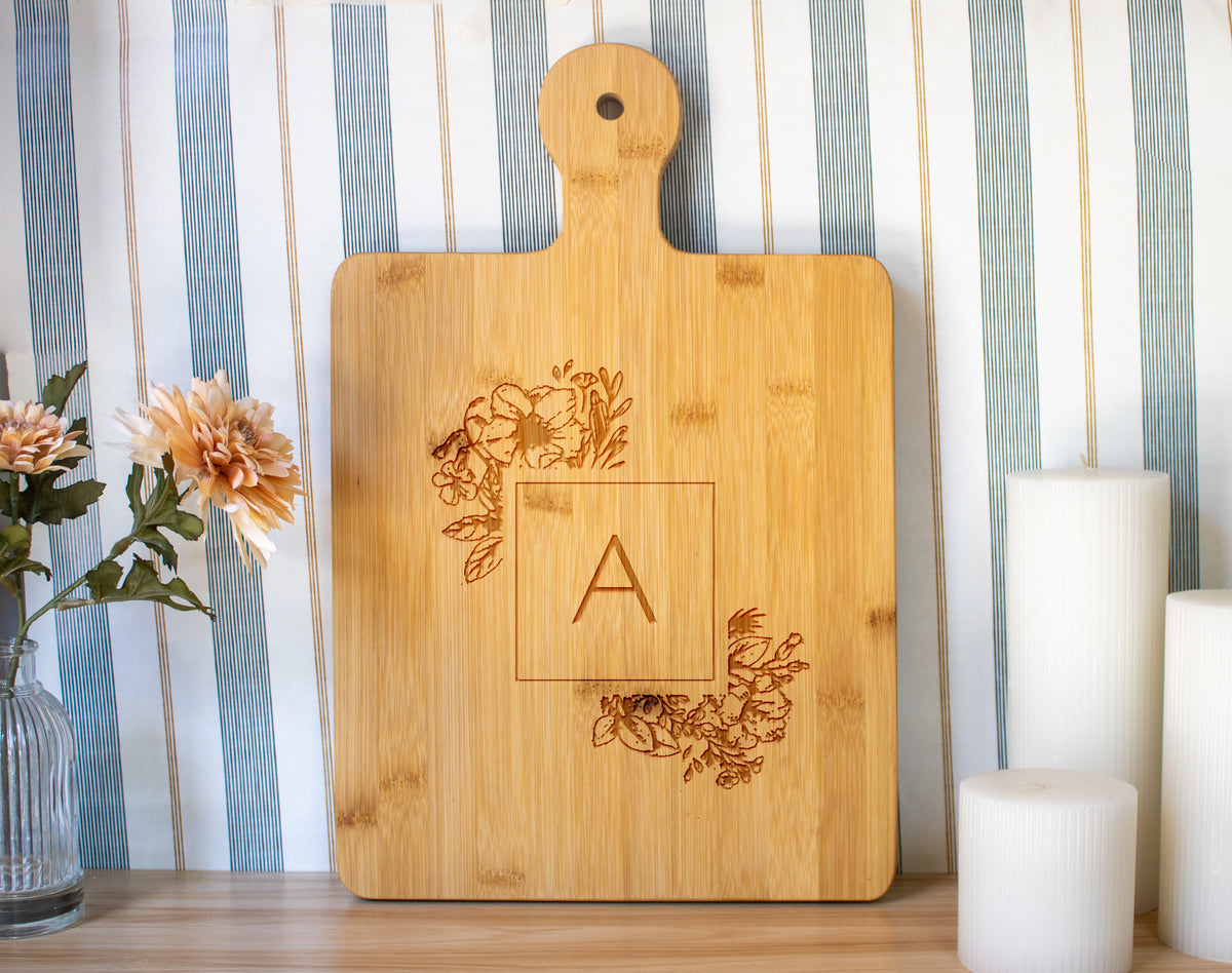 Floral Monogram Cutting Board